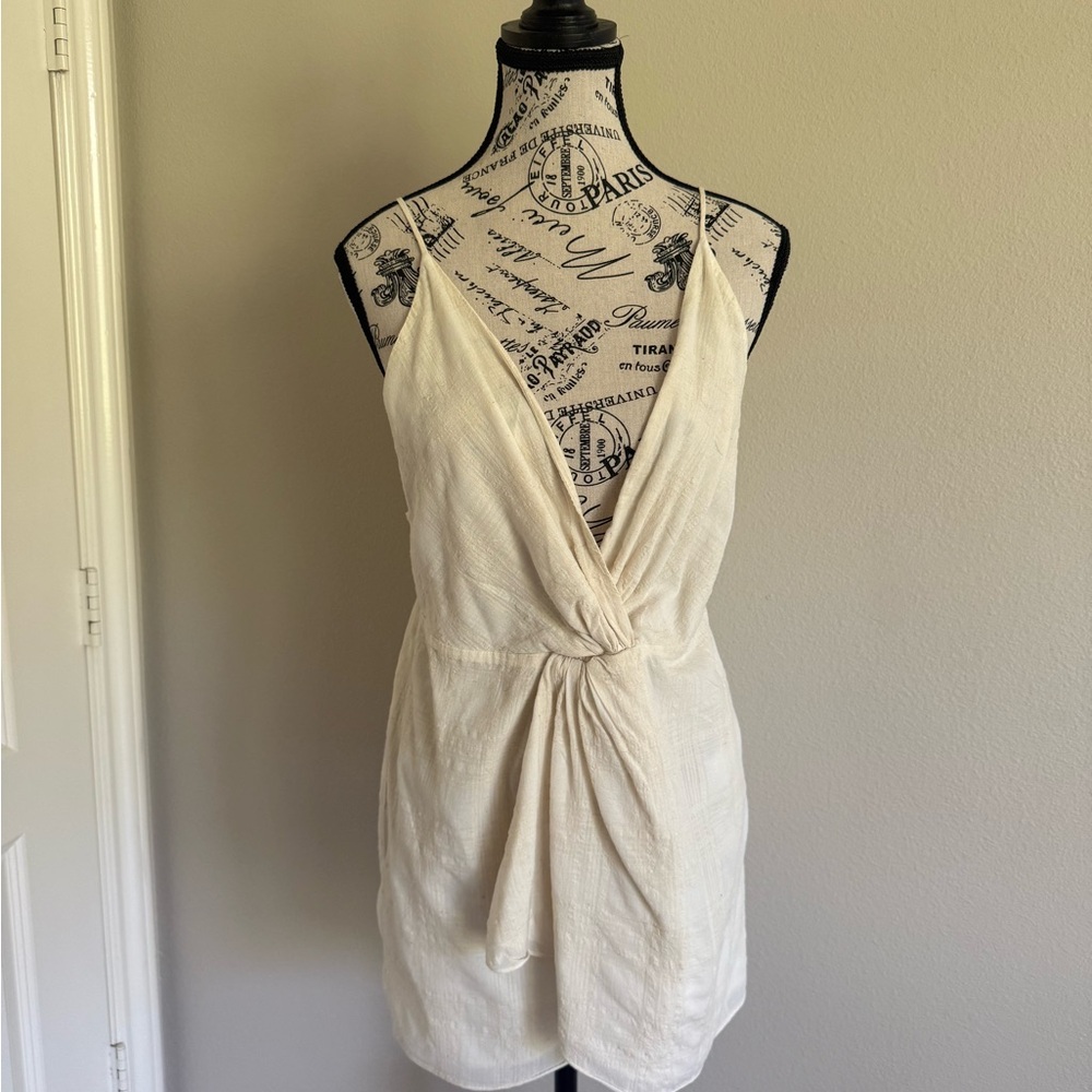 Wilfred Cream Mini Wrap Dress